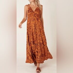 NWT - BILA Floral Orange Maxi Dress - XS
